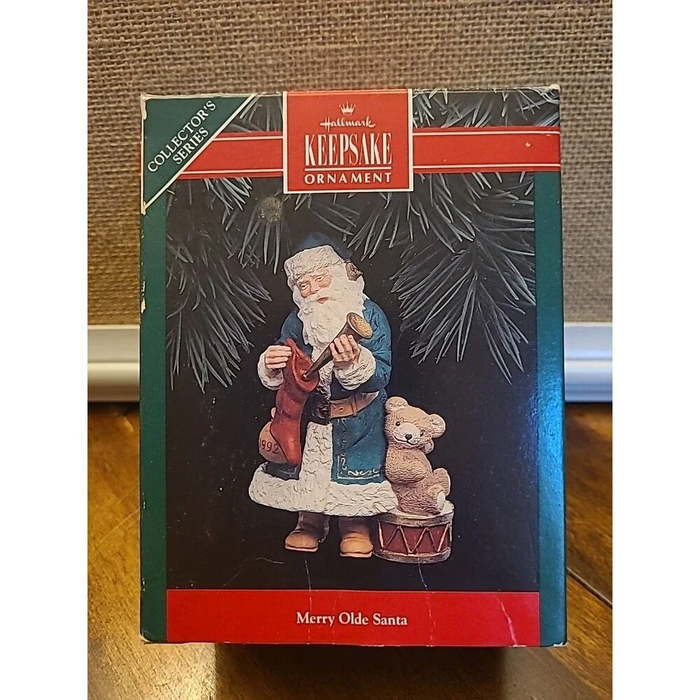 1992 Hallmark Keepsake Christmas Ornament Merry Olde Santa Claus #3 Box Flaw
